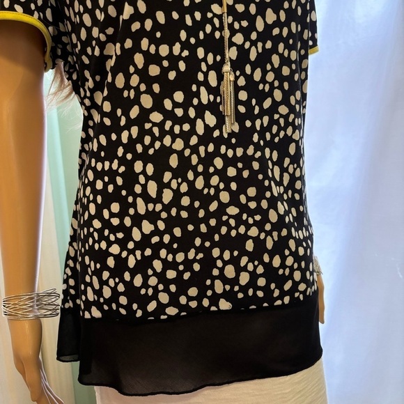 AVA JAMES Black and White Polka Dot Blouse - Picture 5 of 6